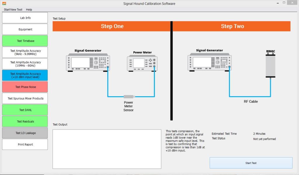 BB60C Spectrum Analyzer Calibration Software