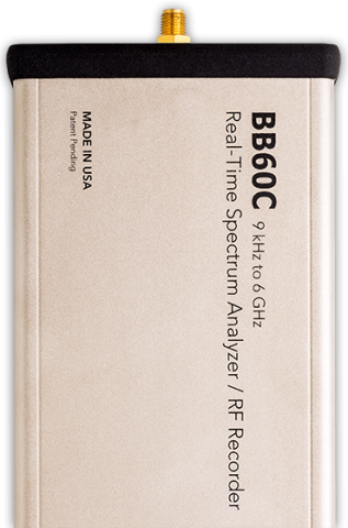 The USB-powered BB60C is a low cost spectrum analyzer with amazing performance