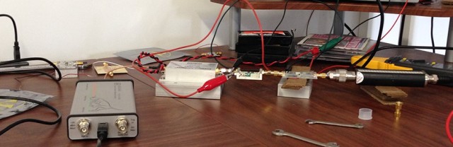 Signal Hound on a lab test bench