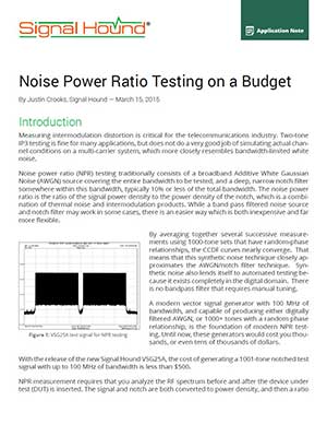 Budget Noise Power Ratio Testing Signal Hound Budget Noise Power Ratio Testing Signal Hound
