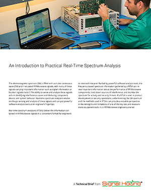 cover of our introduction to real time spectrum analysis tech brief