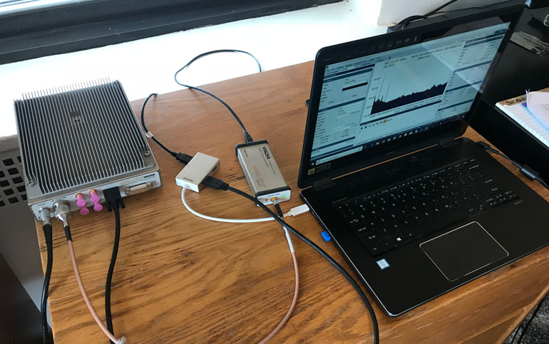 Signal Hound spectrum analyzer and signal generator