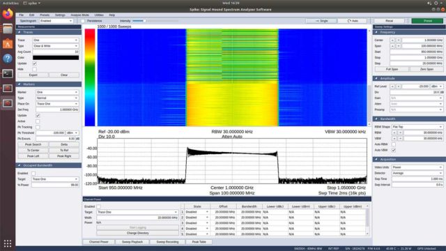 Spike RF spectrum analyzer software for Linux